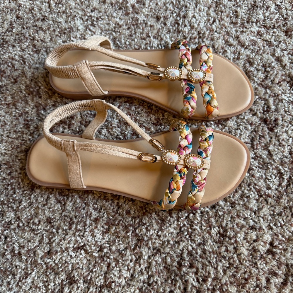 Multicolor Braided Women's Sandals
